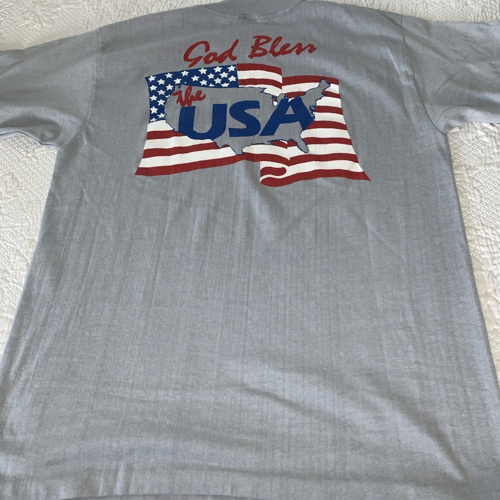 Vintage Lee Greenwood Country Music Single Stitch T Shirt M/L Tour God Bless USA - Picture 7 of 7